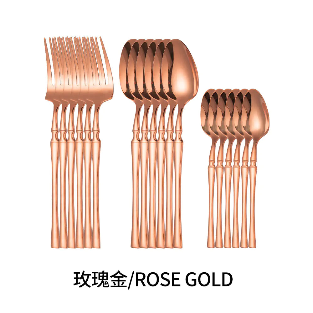 Titanium Coated Stainless Steel Cutlery Set for Dining