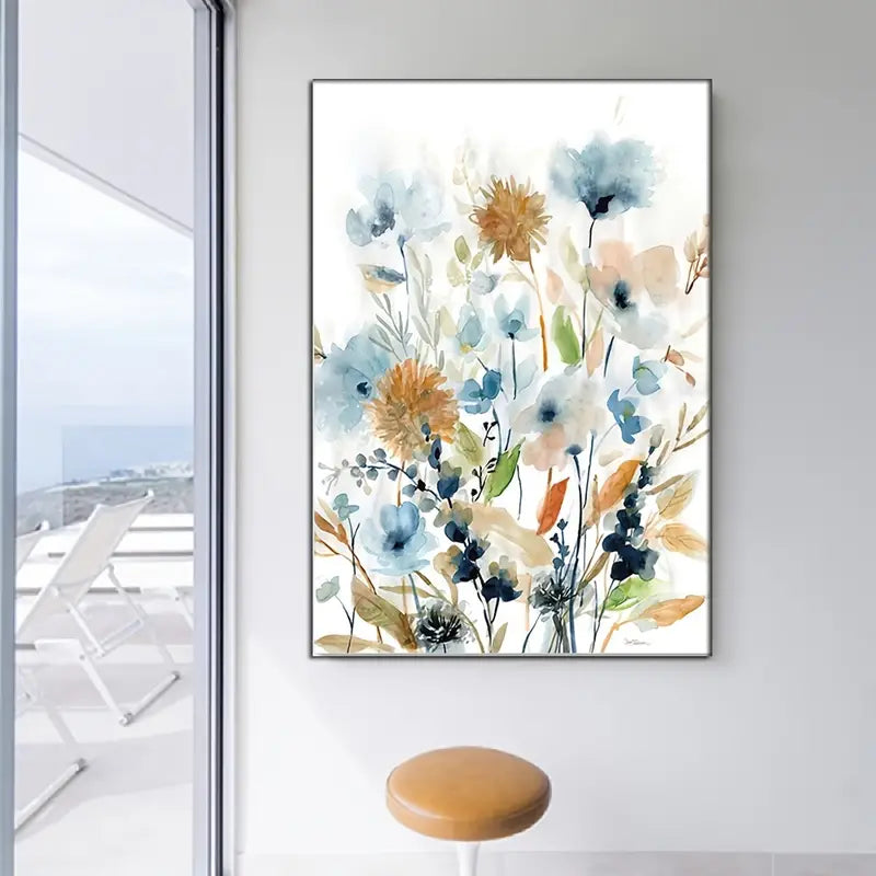 HD Watercolor Floral Botanical Canvas Wall Art Prints