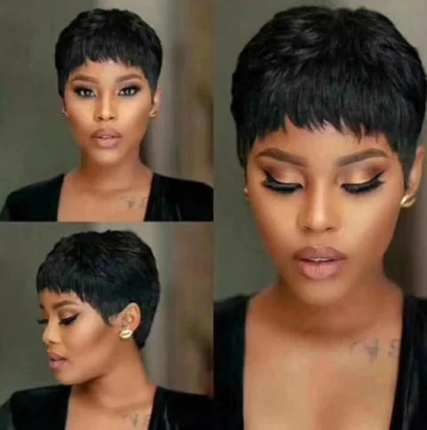 Pixie Human Hair Wig - 100% Remy Hair for Women