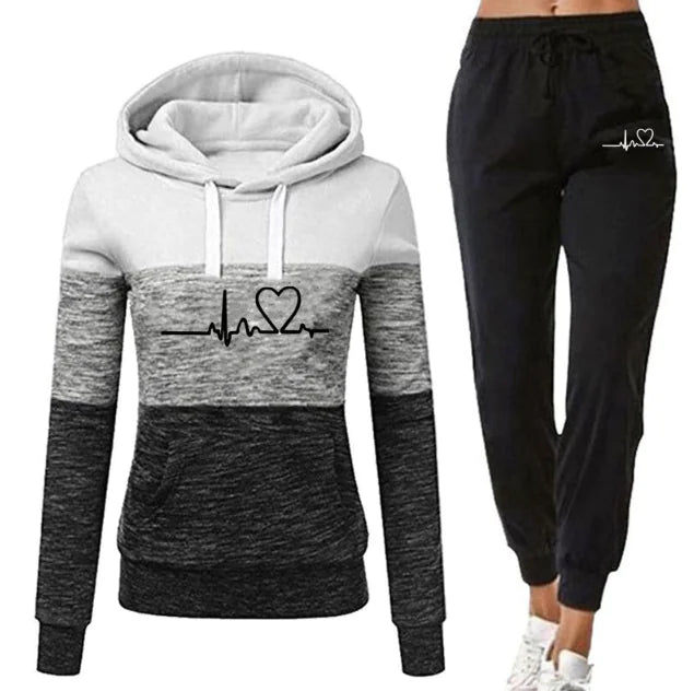 Women's Hooded Sweatshirt and Pants Set (One Set)