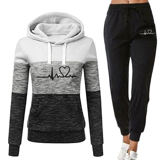 Women's Hooded Sweatshirt and Pants Set (One Set)