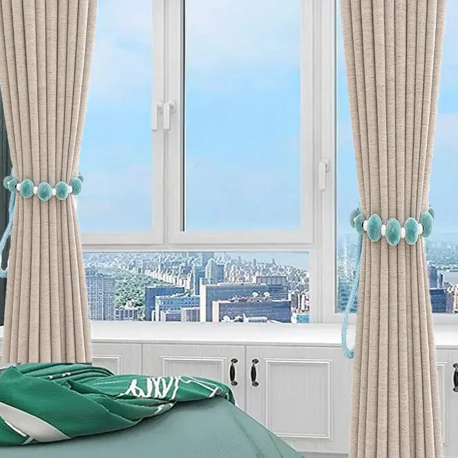 2pcs Velvet Curtain Tie Down Strap and Binding Buckle