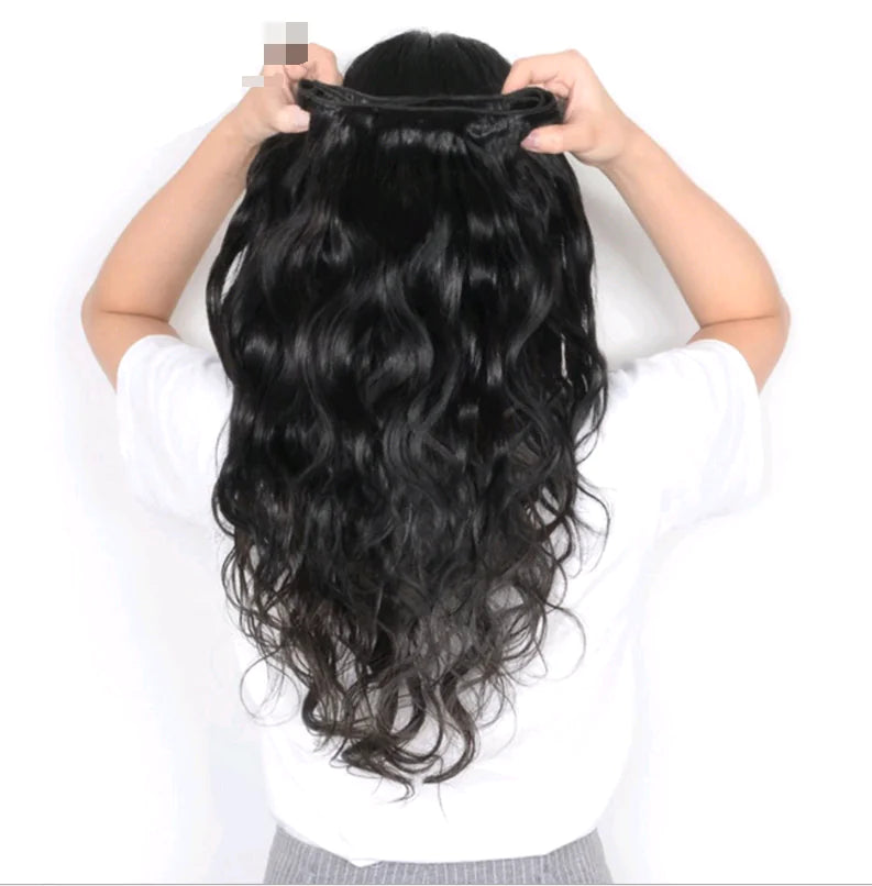 Realistic Human Hair Wig with Hair Extensions