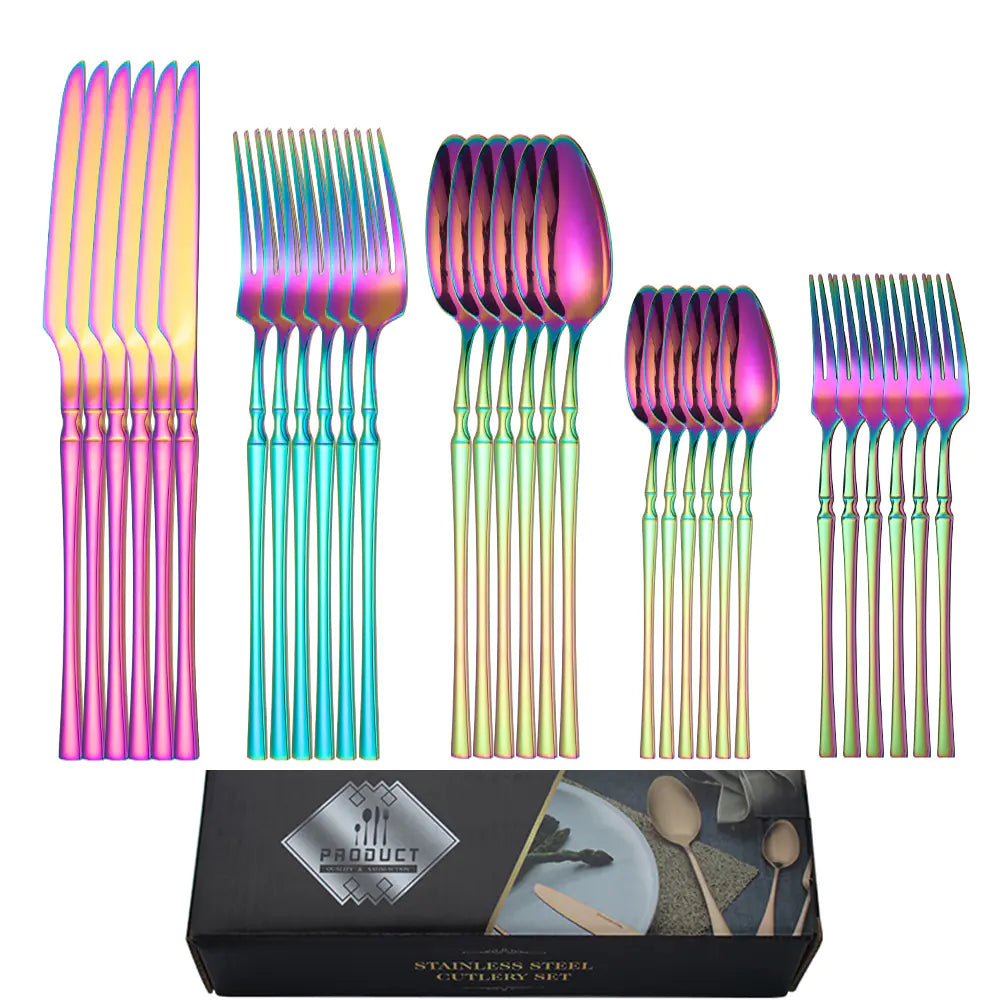 Titanium Coated Stainless Steel Cutlery Set for Dining