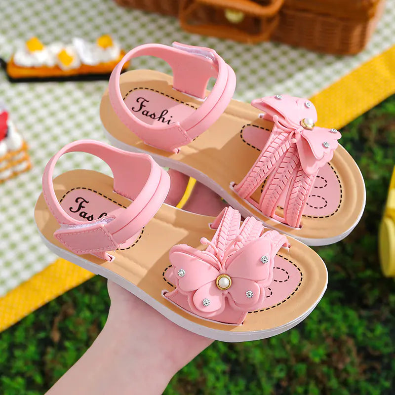 Girls' Fashionable Soft-soled Non-slip Bow Sandals