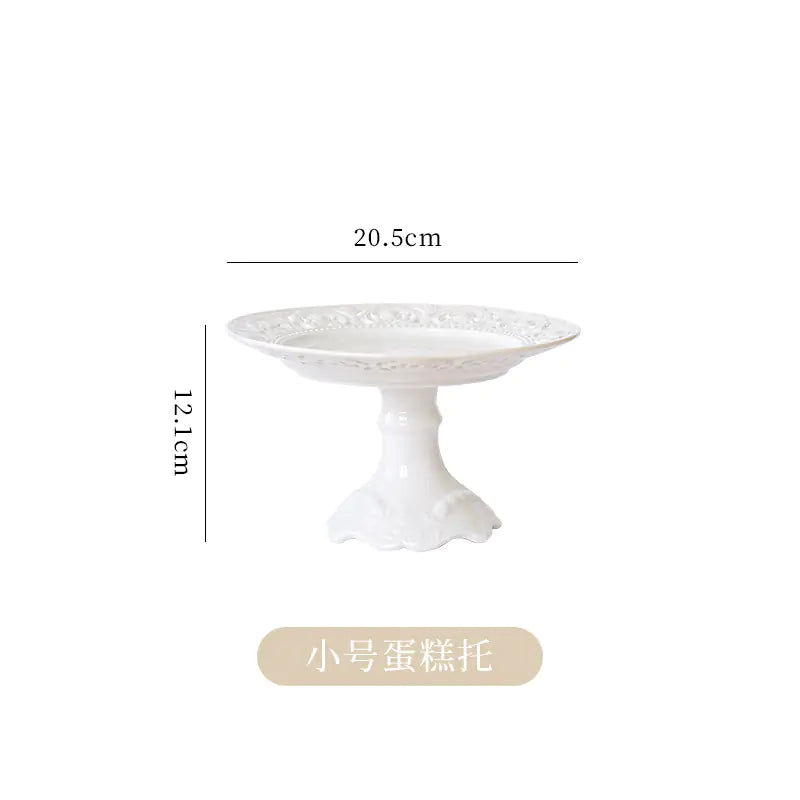 French Embossed Ceramic Plate for Breakfast & Salad