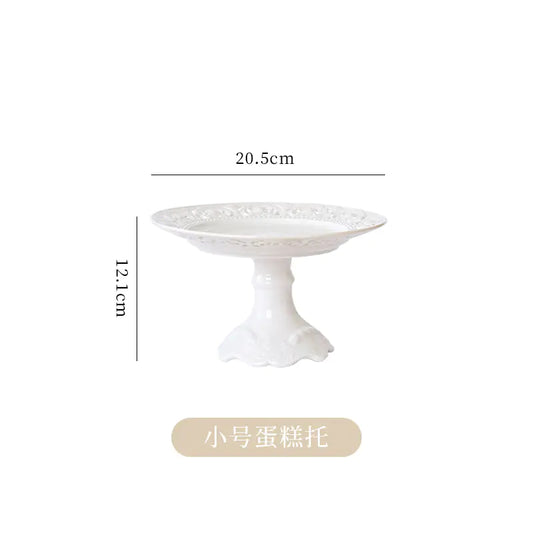 French Embossed Ceramic Plate for Breakfast & Salad