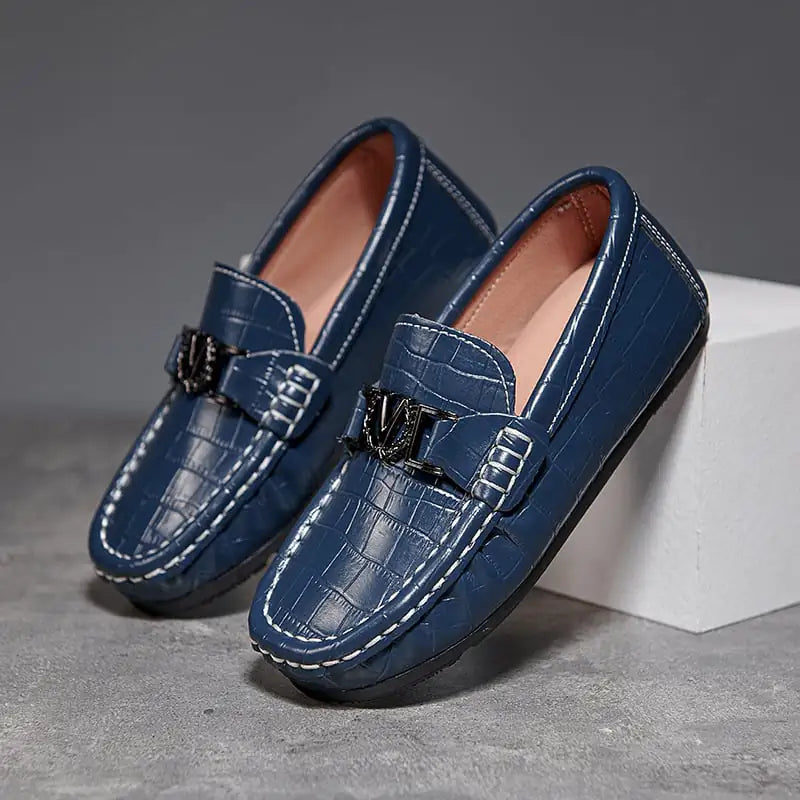 Children's Slip-On Leather Peas Shoes