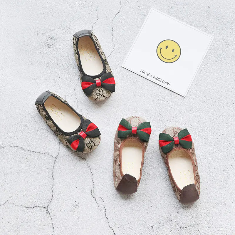 Girls' Ballet Flats with Bow - Children's Casual Shoes