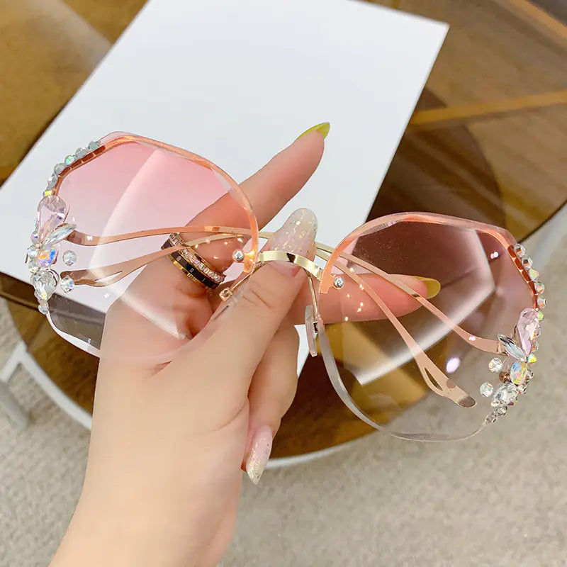 2023 Women's Rimless Diamond-Studded Sunglasses