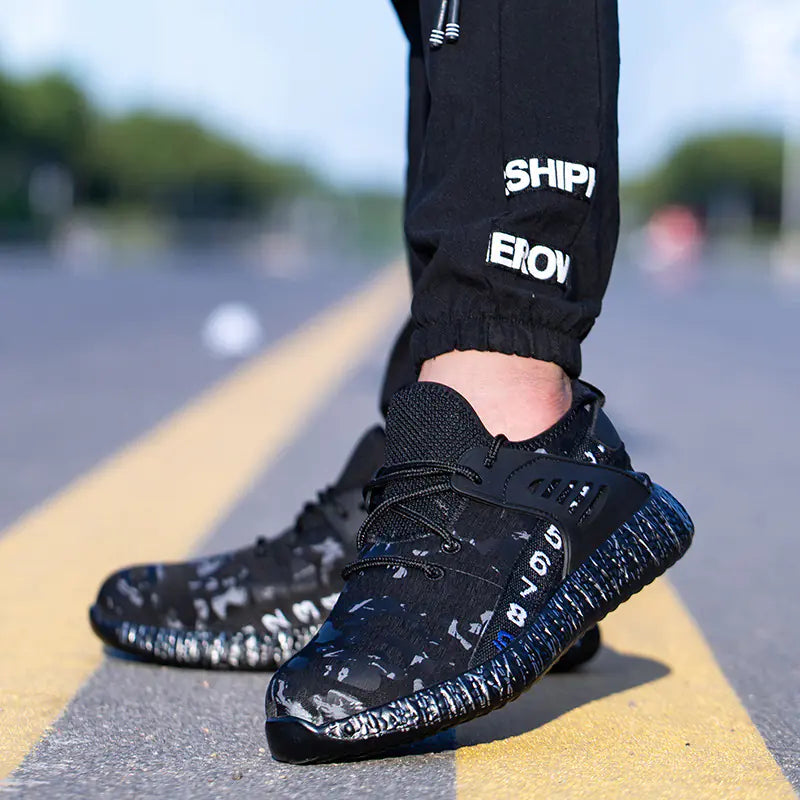 Fashionable Safety Work Shoes, Camouflage Breathable Design