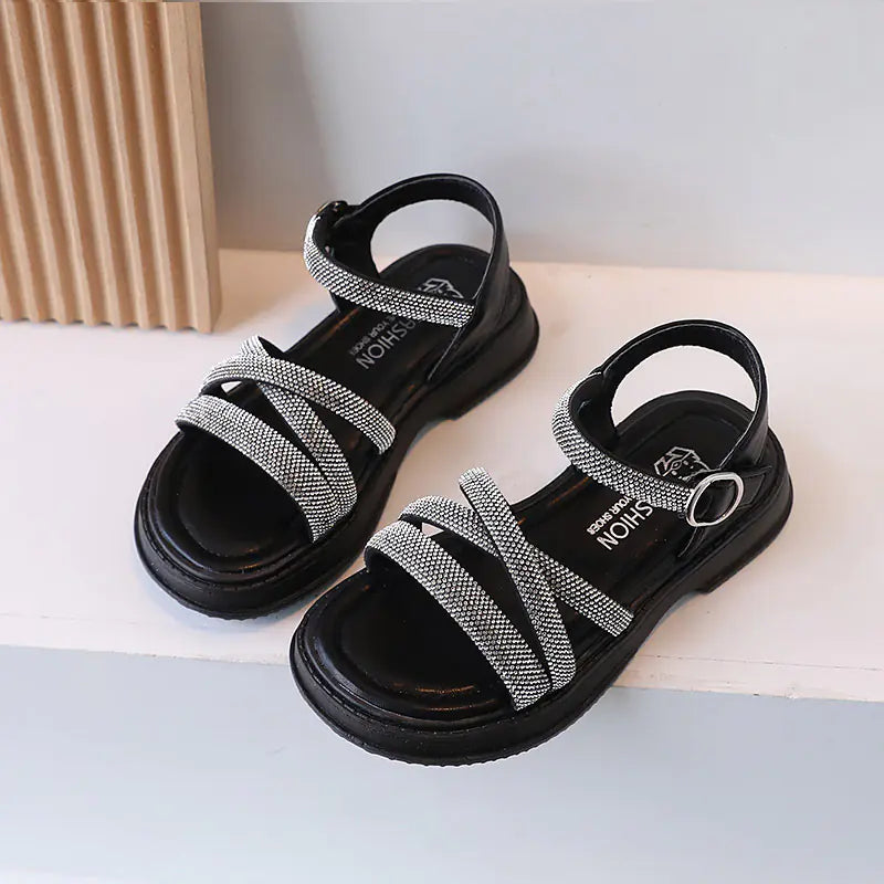 Girls' Fashion Simple Rhinestone Sandals