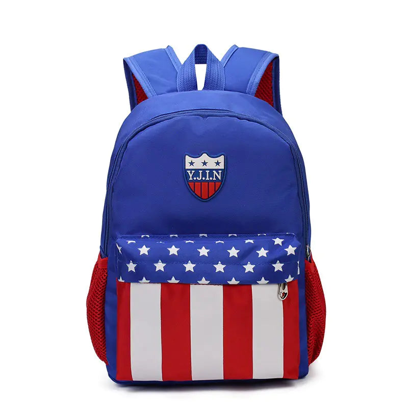 Korean Style Polyester Cute Blue Backpack for Kids