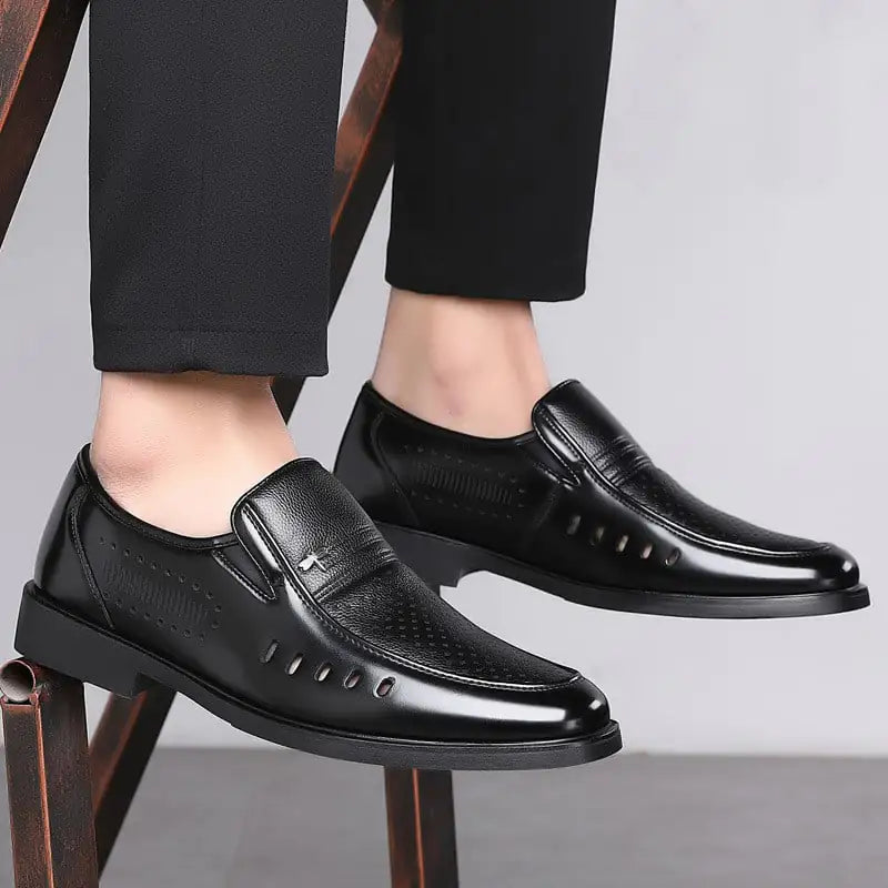 Men's Summer Business Hollow Leather Breathable Shoes