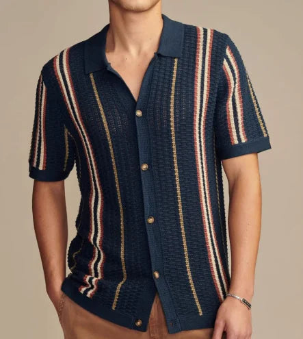 Men's Casual Hollow Knit Polo Shirt (One Piece)