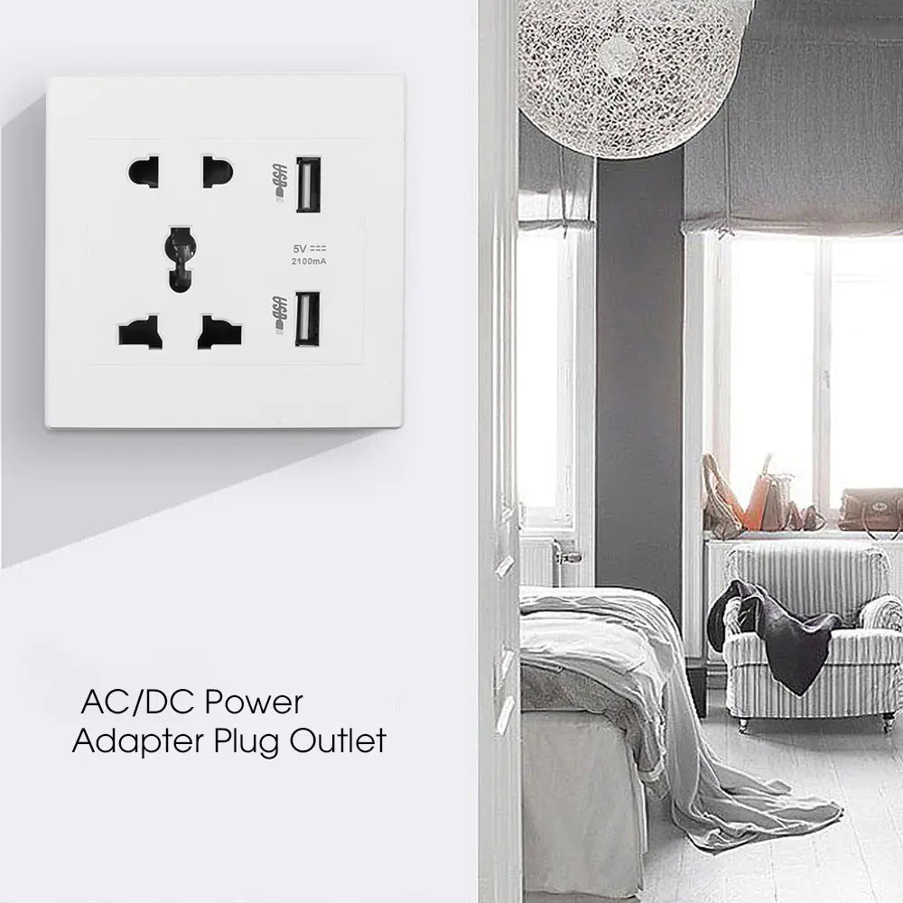 Multifunctional Five Hole Panel with Dual USB Socket