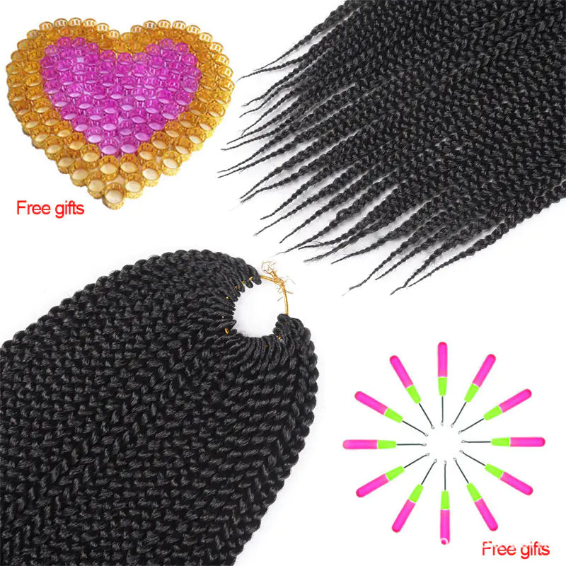 TOMO Box Braids Hair Extensions - 14 18 22 Inch