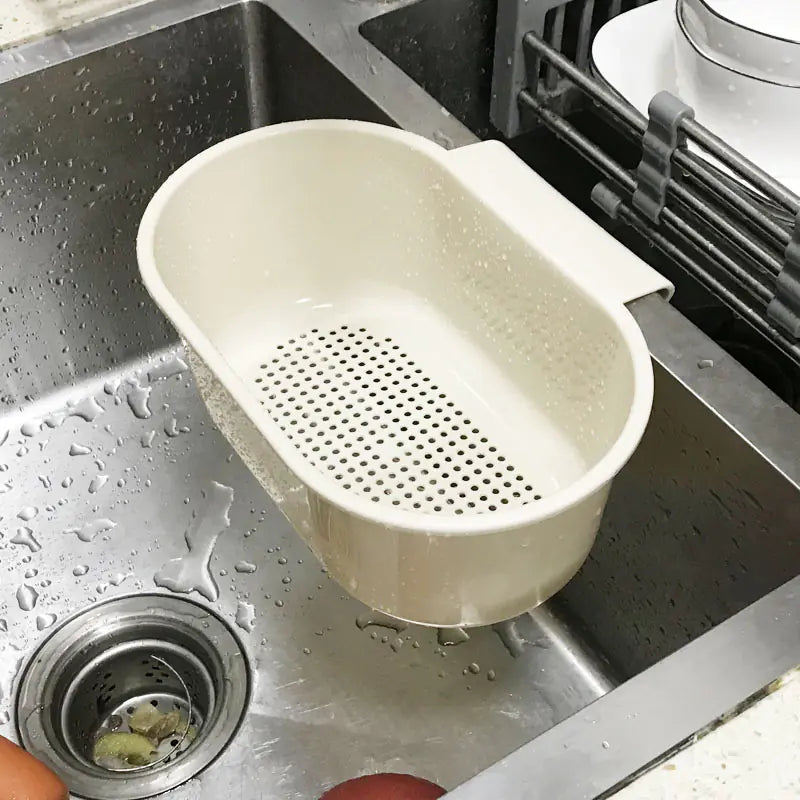 Suction Cup Kitchen Sink Storage Rack with Drain Basket