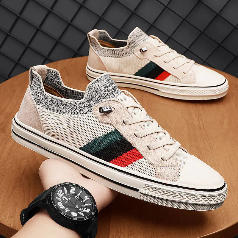 Men's Summer Breathable Canvas Lace-Up Loafers