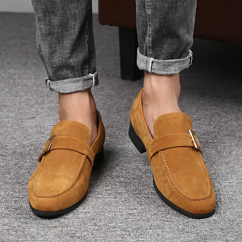Men's Leather Slip-On Loafers for Office and Casual Wear