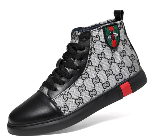 2023 Winter Men's High-Top Fashion Sneakers with Warm Lining