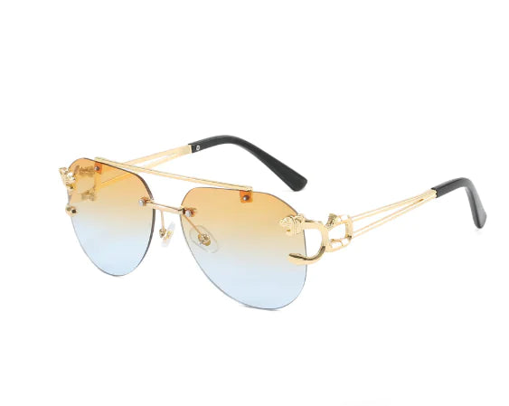 Presley Sunglasses - UV400 Unframed Leopard Design (One)