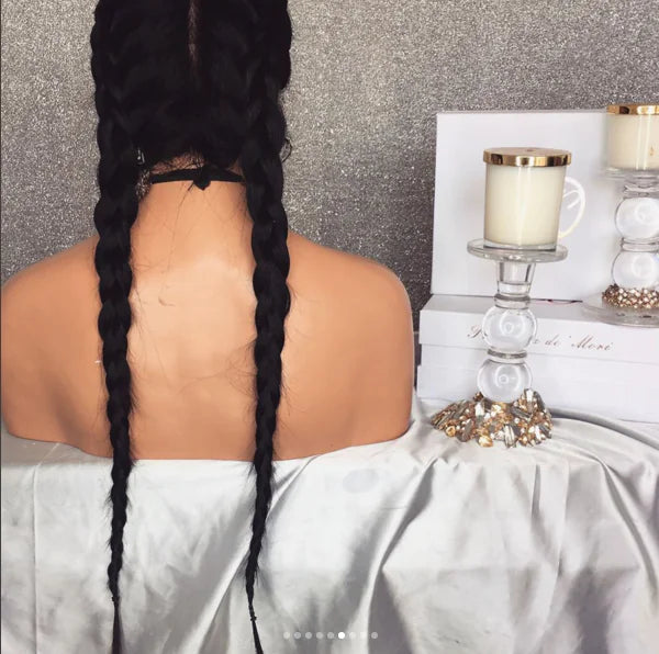 Long Braided Wig with Front Lace - Popular Style