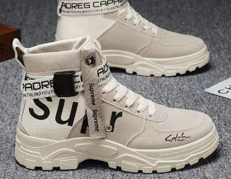 Men's High-Top Casual Sneakers with Thick Sole