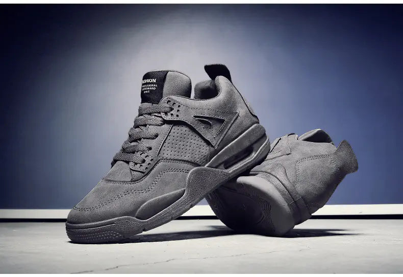 Men's Retro Leather Mid-Top Casual Running Shoes