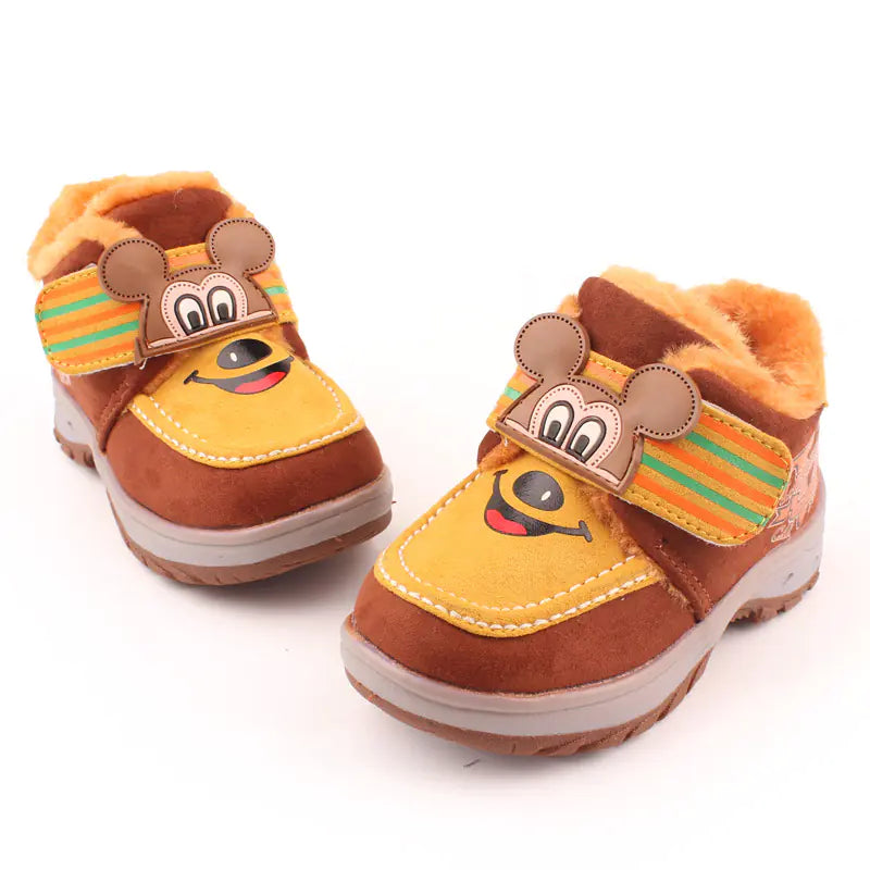 Winter Plush Thick Children's Cotton Shoes, Cute Canvas
