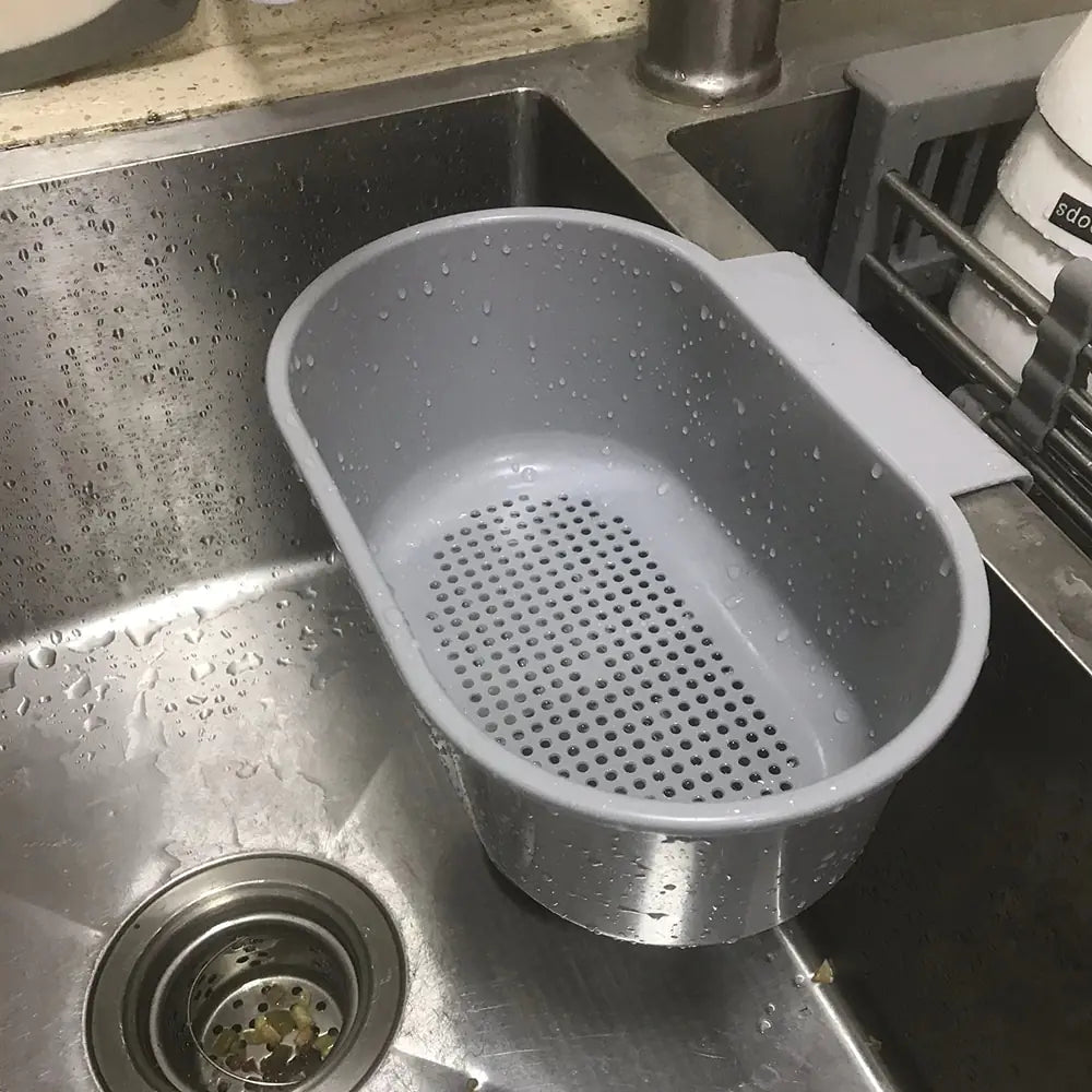 Suction Cup Kitchen Sink Storage Rack with Drain Basket