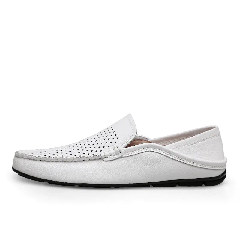 Men's Autumn Casual Loafers - Breathable White Shoes