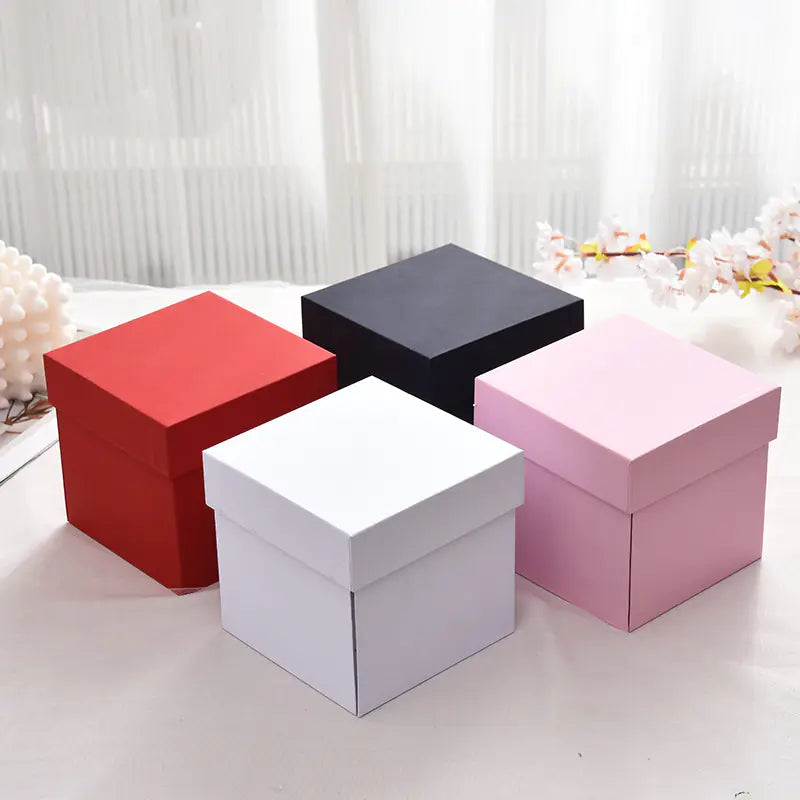 Rotating Double-layer Rose Jewelry Gift Box with Preserved Flowers