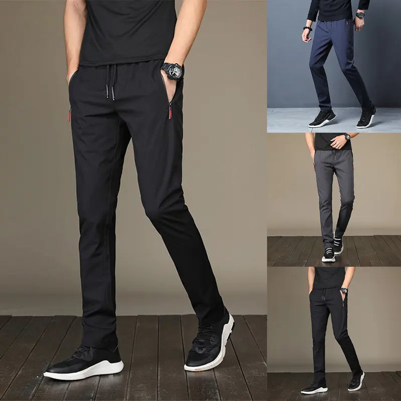 Men's Slim Fit Zipper Quick-Dry Casual Leisure Pants