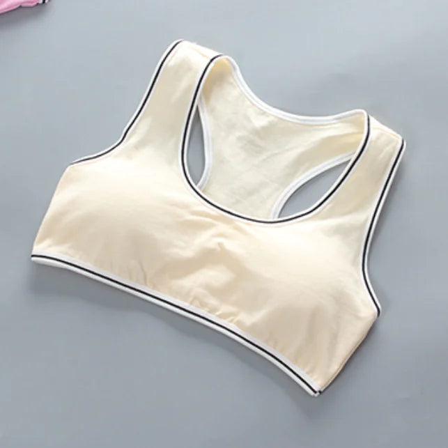 Girls' Striped Sports Underwear with Removable Pads