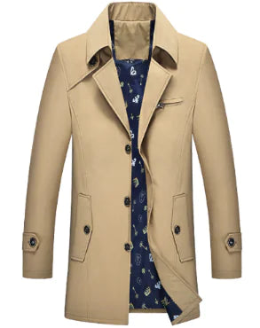 Plus Size Stylish Men's Overcoat (One Piece)