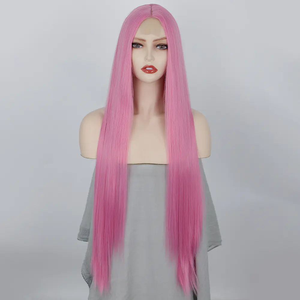 Front Lace Long Straight Hair Synthetic Wig