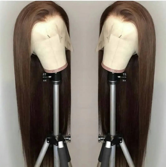 Brown Long Straight Hair Headgear for Women