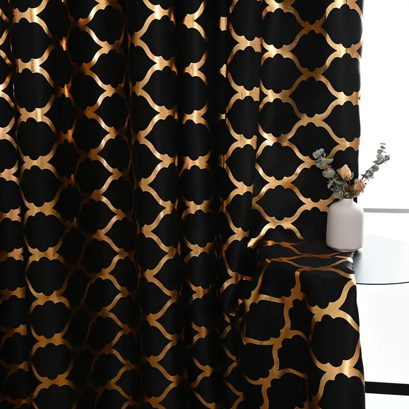 Bronzing Black Curtain Panel for Home Decor and Blackout