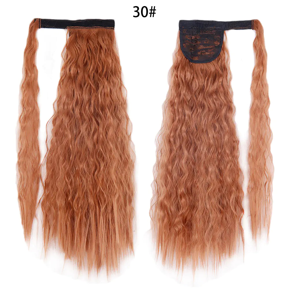 Water Wave Ponytail Wig with Velcro Band (High Temp Fiber)