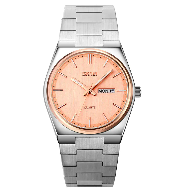 Stylish Men's Steel Band Quartz Watch with Calendar