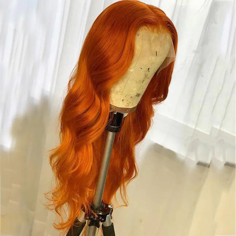 Orange Natural Big Wave Synthetic Lace Wig Cap
