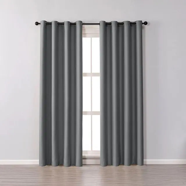 Minimalist Solid Color Blackout Curtains