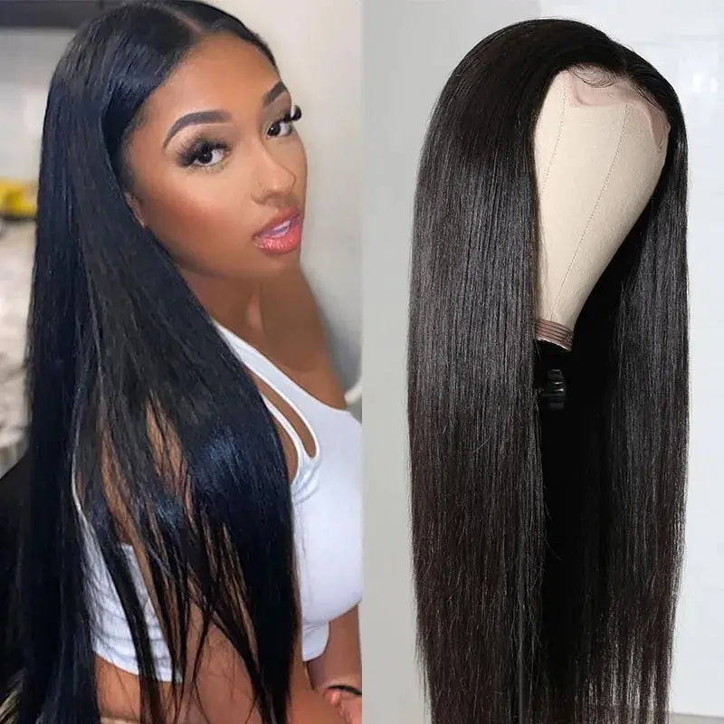 Medium Long Straight Natural Lace Front Wig