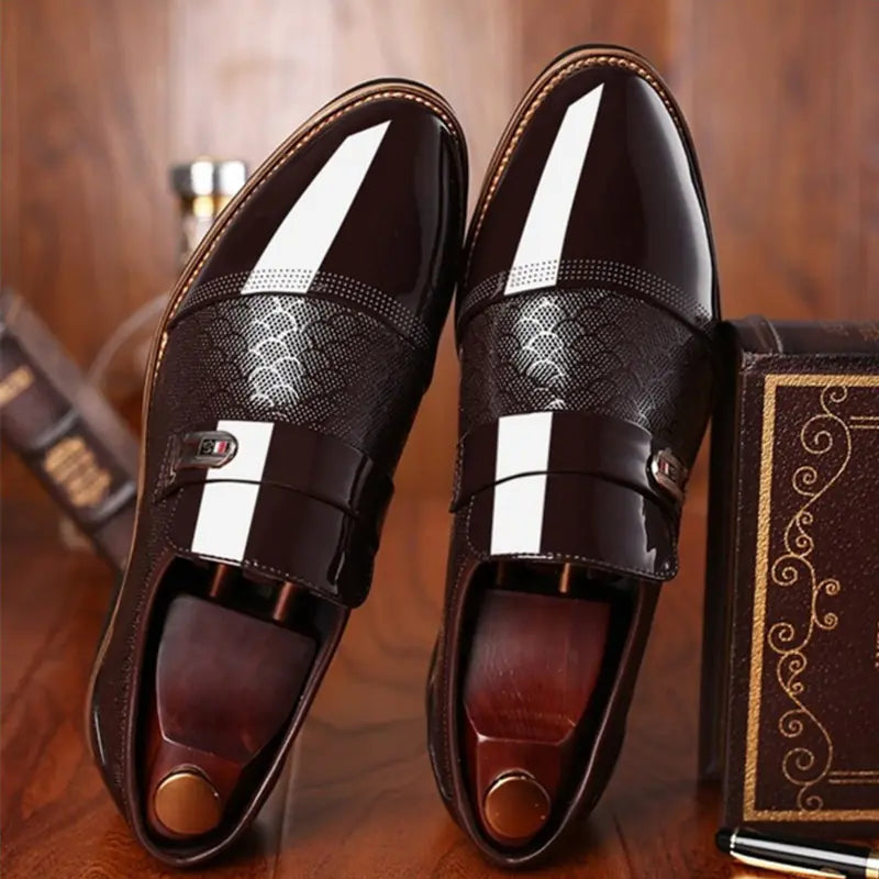 Men's Leather Classic Stylish Non-Slip Black Shoes