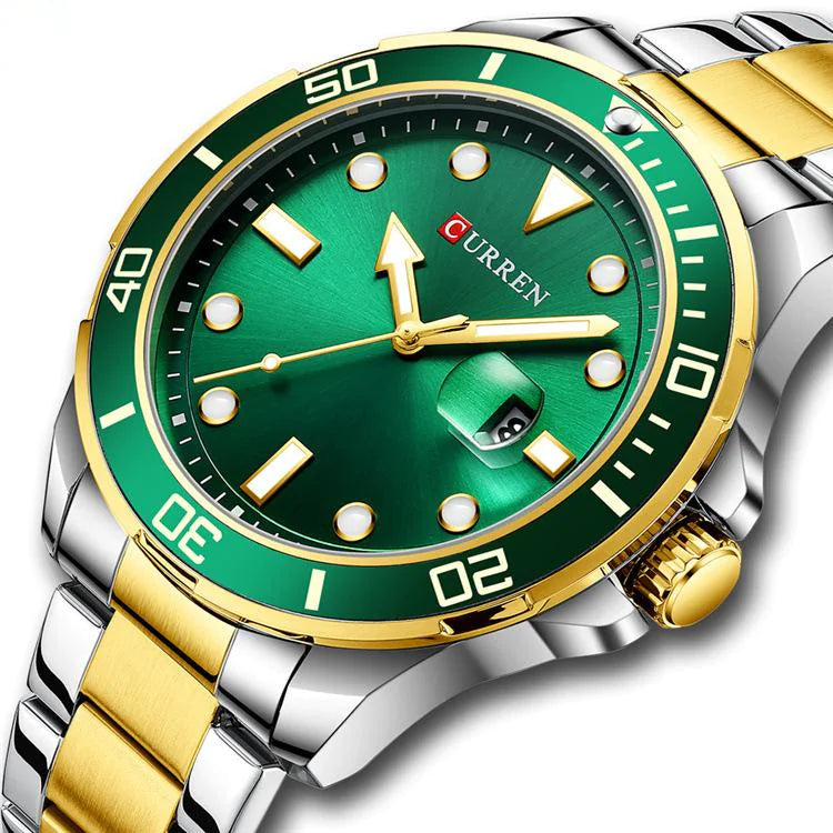 Men's large dial calendar watch