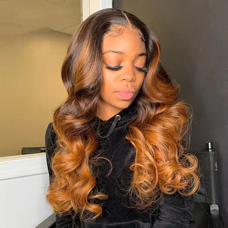 T-Shape Gradient Highlight Wig Head Cover (Two Strands)