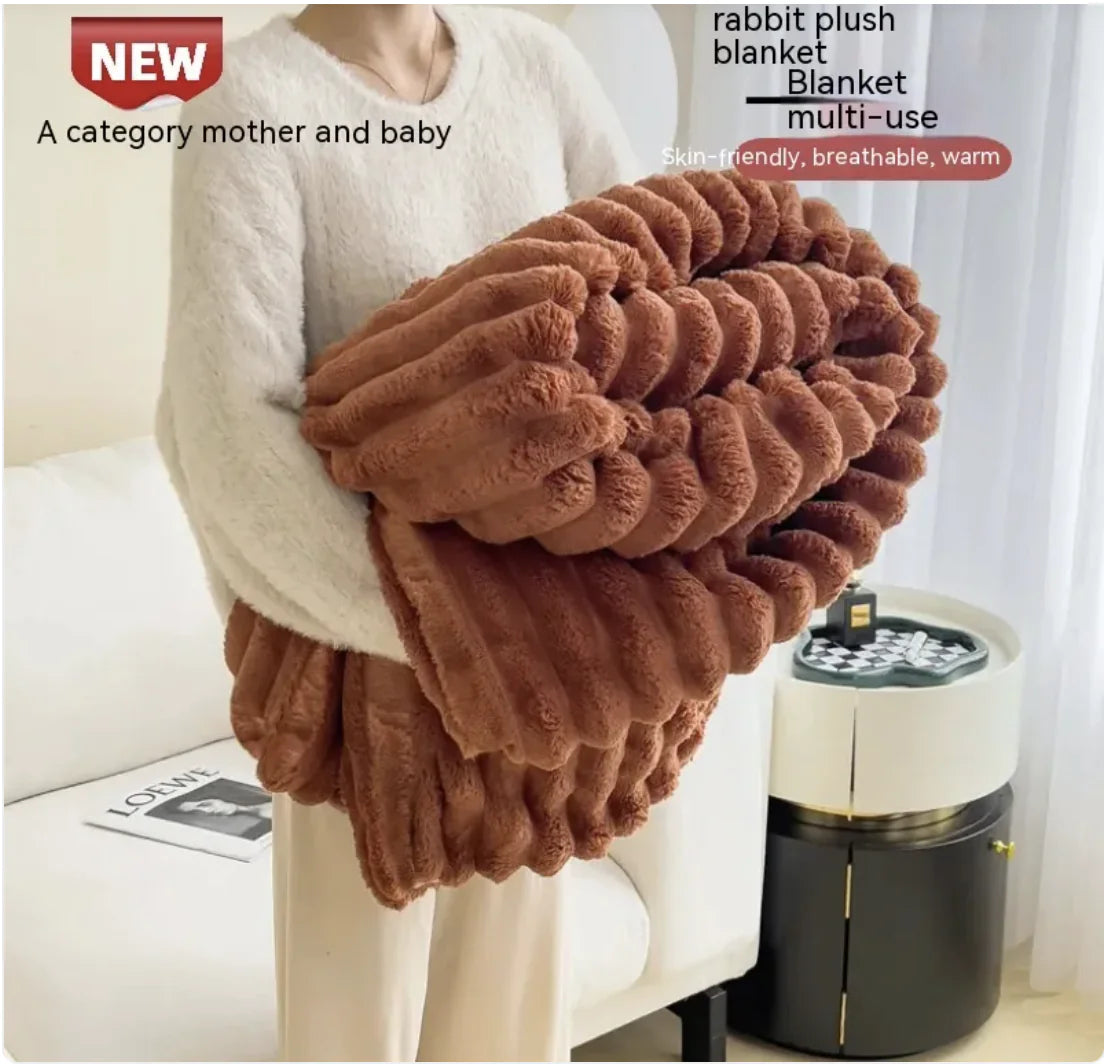 Double-Sided Soft Velvet Fur Blanket