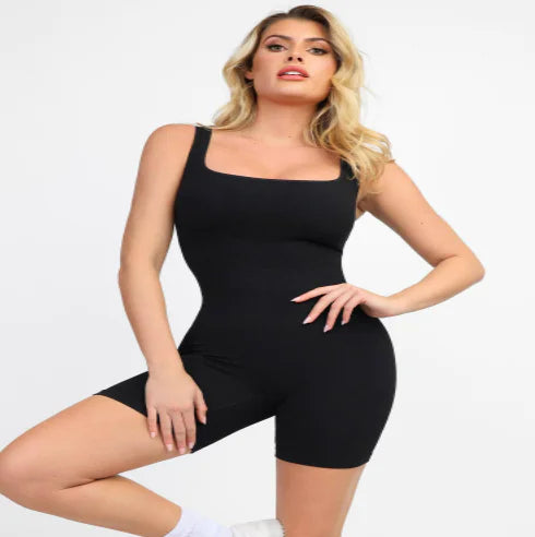 Seamless Square Neck One Piece Sports Romper (Single)
