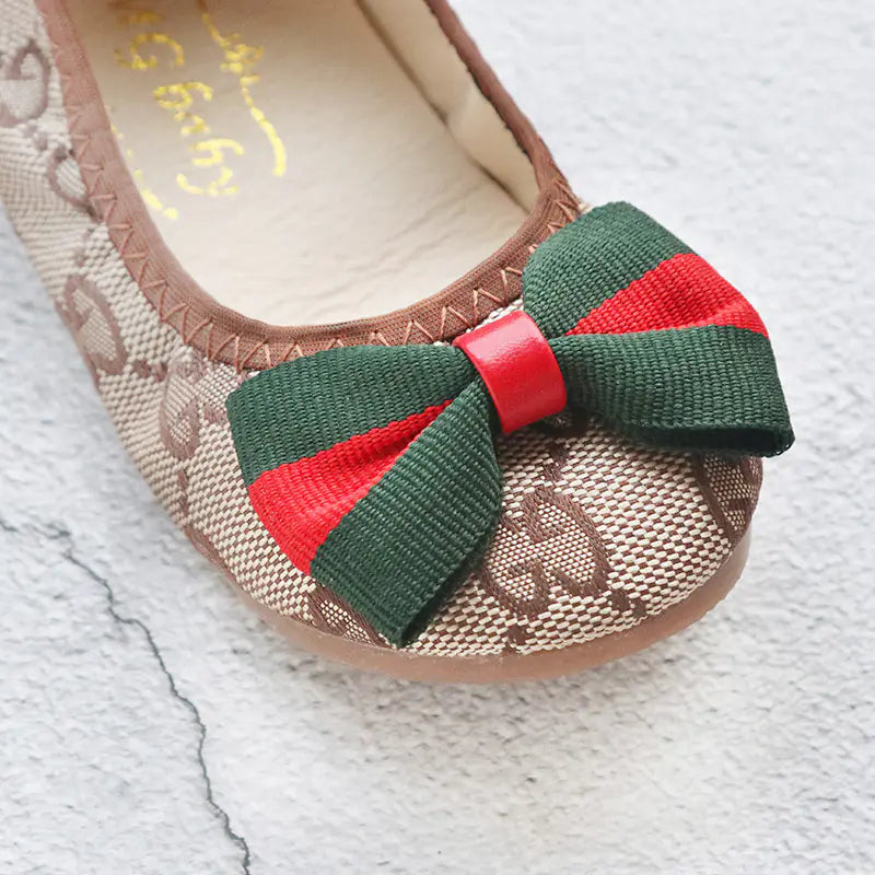 Girls' Ballet Flats with Bow - Children's Casual Shoes